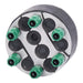 High-capacity 100mm KRASO mechanical duct seal with seven cable channels and green securing bolts