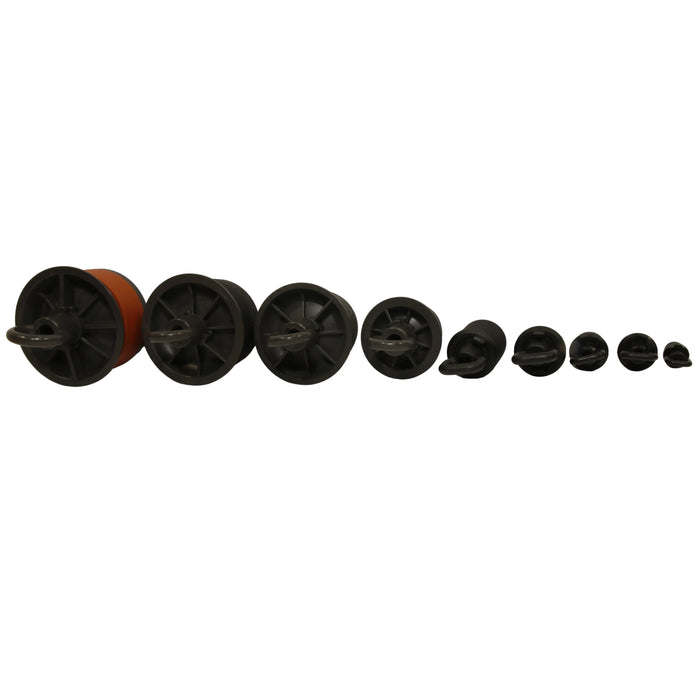 Full DuctPlug product range in size order – mechanical sealing plugs for various duct and pipe diameters