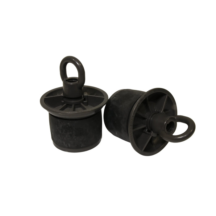 Medium-sized black DuctPlug sealing plugs designed for pressure-tight duct closure in industrial cable routes