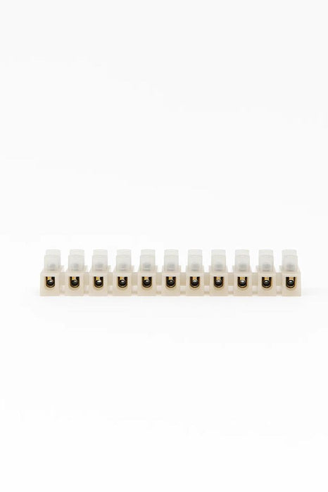 5 AMP, 12 way strip connector head on POV.