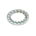 Internal tooth lock washer with zinc-plated finish, featuring inward-facing serrations for secure fastening and vibration resistance.