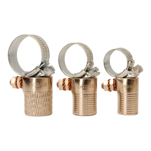 CET Gland with Jubilee Clip, made from nickel and tin-plated solid brass, designed for terminating and bonding SWA cables in confined spaces like street lighting and traffic control systems.