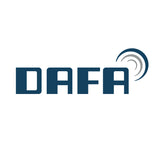 DAFA logo with blue and grey text and wave design on a white background.