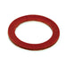  Red fibre washer with a smooth finish, used for sealing and electrical insulation in plumbing or electrical applications.